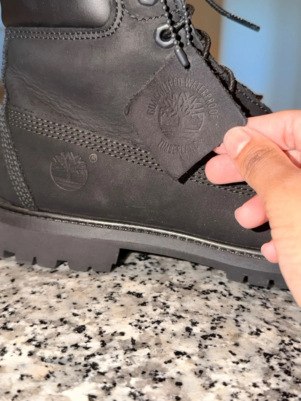 Timberland Black Leather Waterproof 6-Inch Boots 8